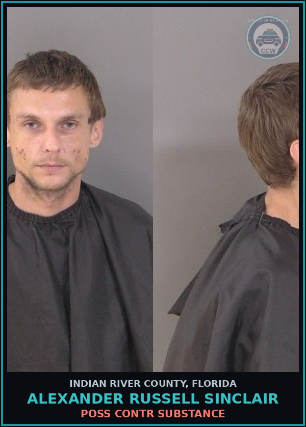 Booking mugshot of Alexander Russell Sinclair in Indian River County