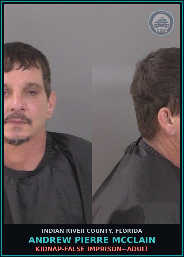 Booking mugshot of Andrew Pierre McClain in Indian River County