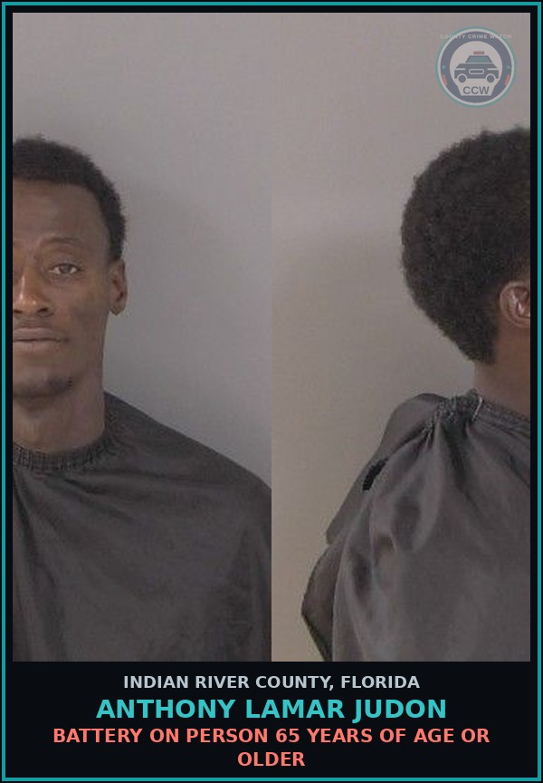 Booking mugshot of Anthony Lamar Judon in Indian River County