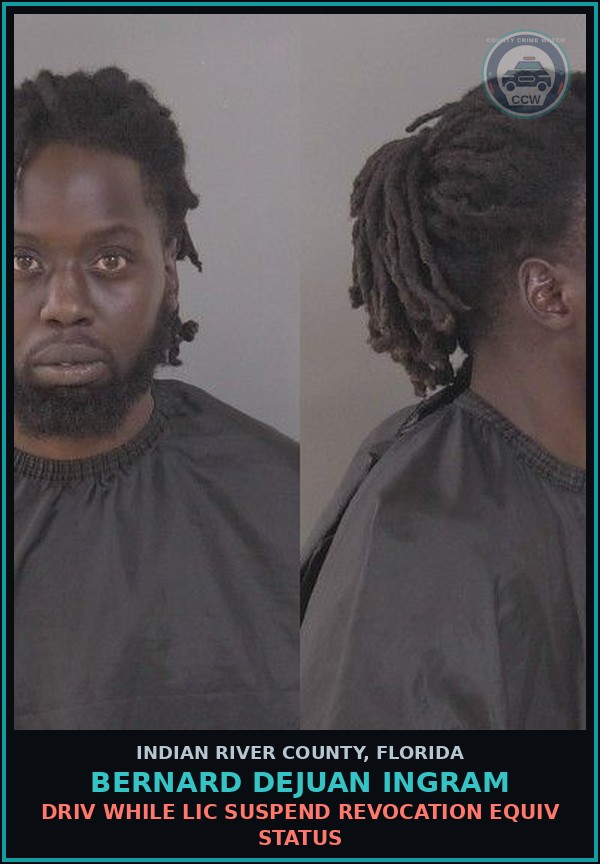 Booking mugshot of Bernard Dejuan Ingram in Indian River County