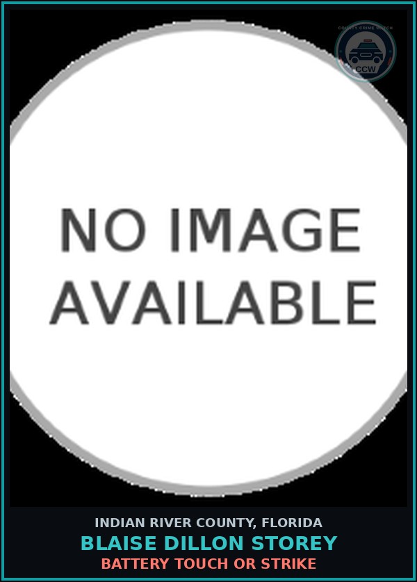 Booking mugshot of Blaise Dillon Storey in Indian River County