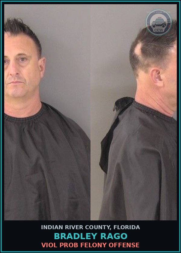Booking mugshot of Bradley Rago in Indian River County