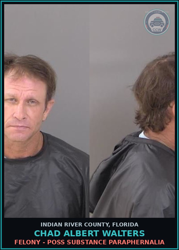 Booking mugshot of Chad Albert Walters in Indian River County