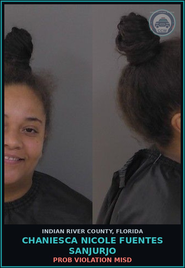 Booking mugshot of Chaniesca Nicole Fuentes Sanjurjo in Indian River County