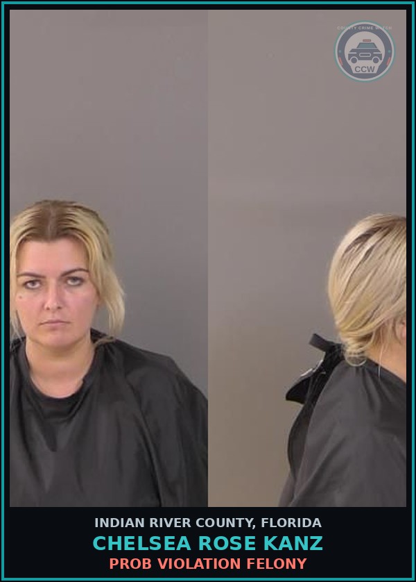 Booking mugshot of Chelsea Rose Kanz in Indian River County