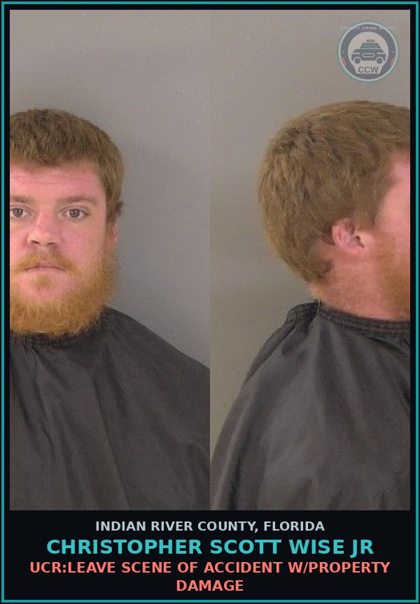 Booking mugshot of Christopher Scott Wise Jr in Indian River County