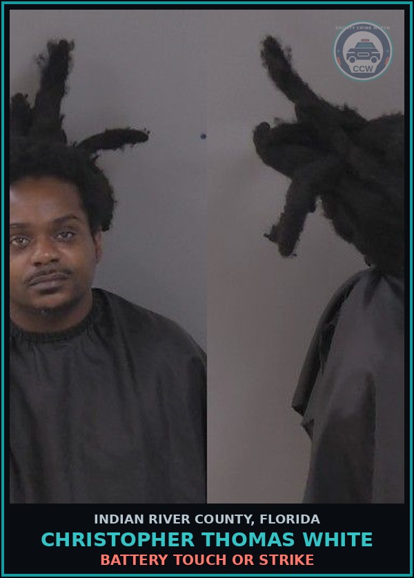 Booking mugshot of Christopher Thomas White in Indian River County