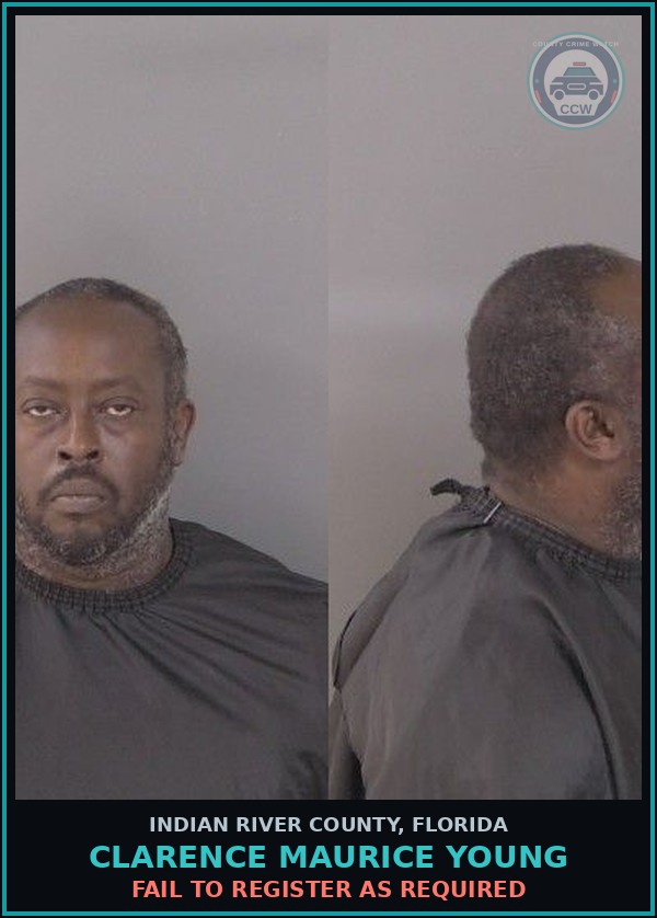 Booking mugshot of Clarence Maurice Young in Indian River County