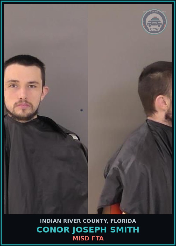 Booking mugshot of Conor Joseph Smith in Indian River County