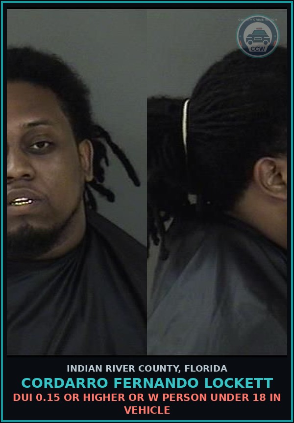 Booking mugshot of CORDARRO FERNANDO LOCKETT in Indian River County