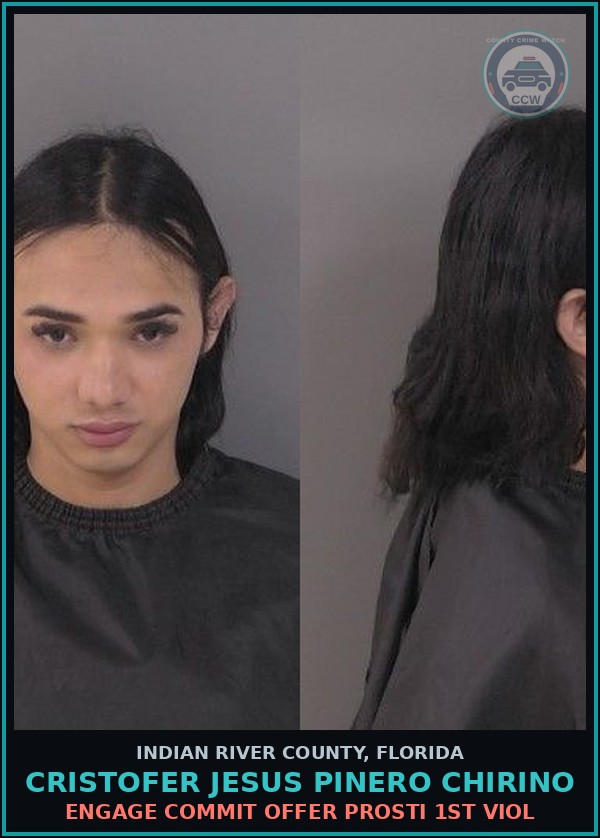Booking mugshot of Cristofer Jesus Pinero Chirino in Indian River County