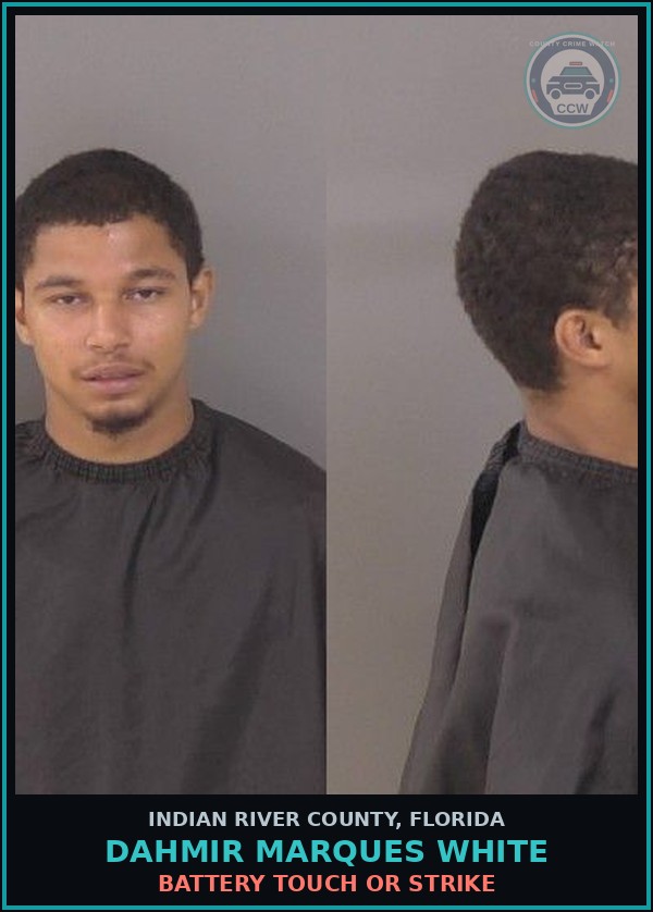 Booking mugshot of Dahmir Marques White in Indian River County