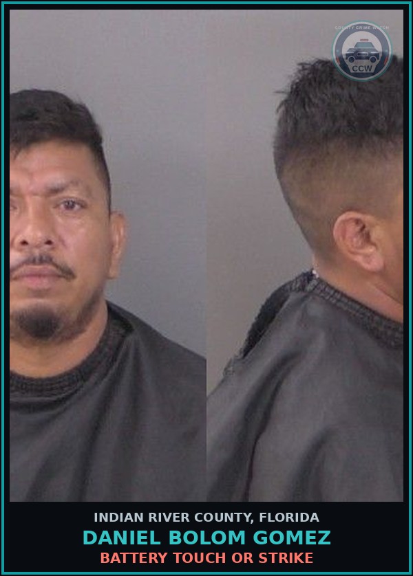 Booking mugshot of Daniel Bolom Gomez in Indian River County