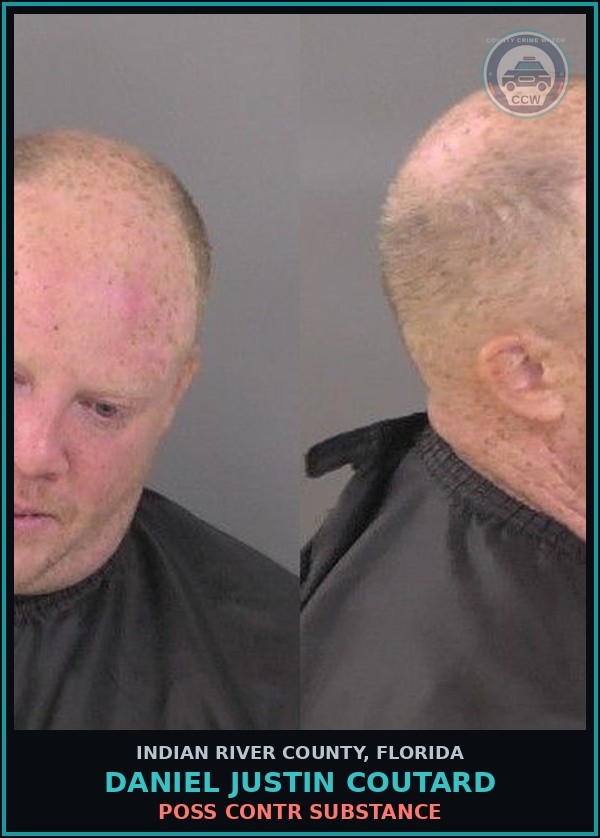 Booking mugshot of Daniel Justin Coutard in Indian River County