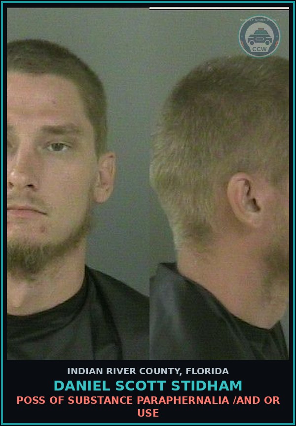 Booking mugshot of Daniel Scott Stidham in Indian River County