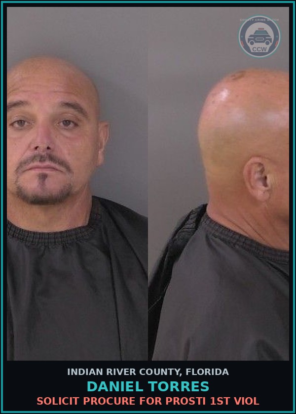 Booking mugshot of Daniel Torres in Indian River County