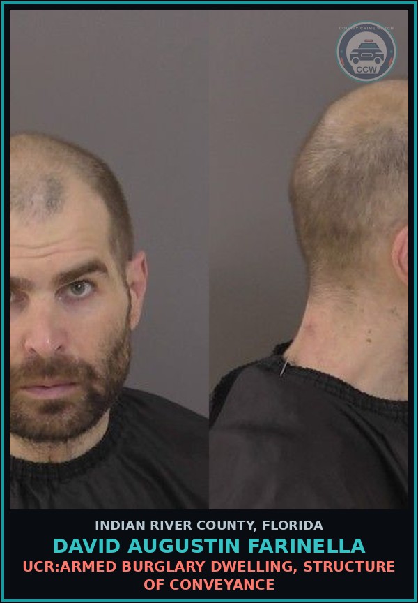 Booking mugshot of David Augustin Farinella in Indian River County