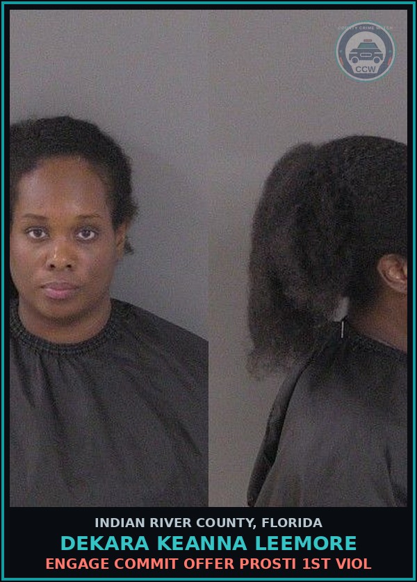 Booking mugshot of Dekara Keanna Leemore in Indian River County