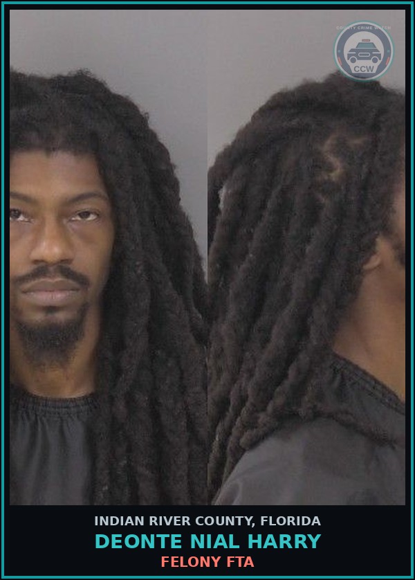 Booking mugshot of Deonte Nial Harry in Indian River County