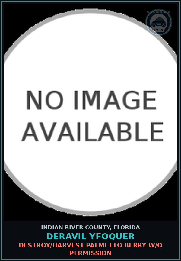Booking mugshot of Deravil Yfoquer in Indian River County