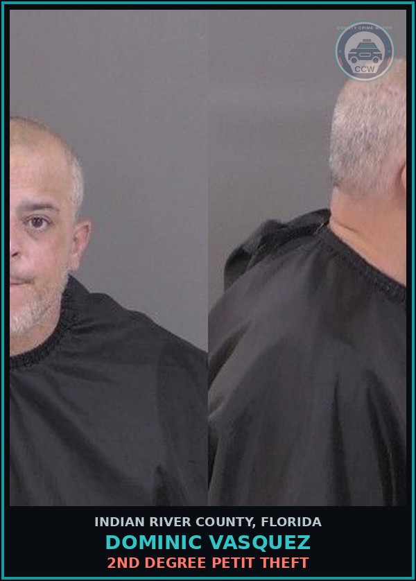 Booking mugshot of Dominic Vasquez in Indian River County