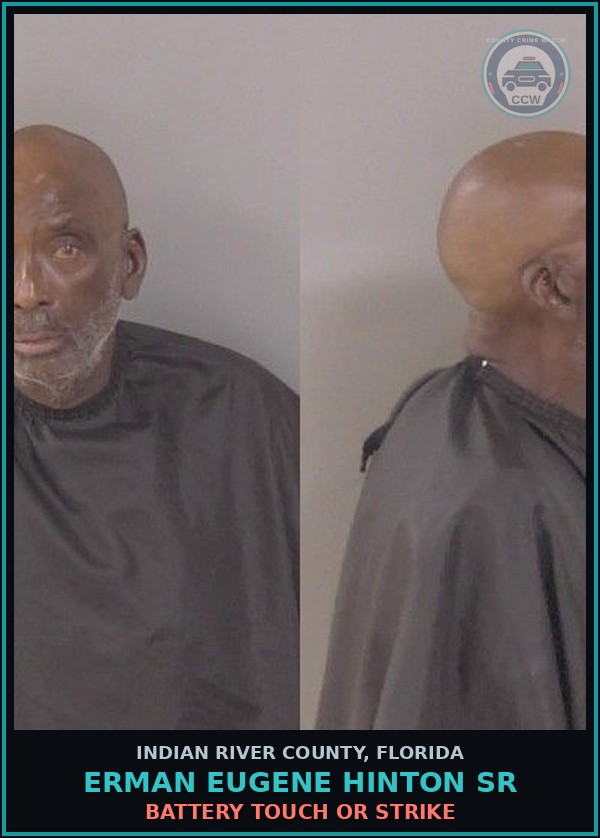 Booking mugshot of ERMAN EUGENE HINTON Sr in Indian River County