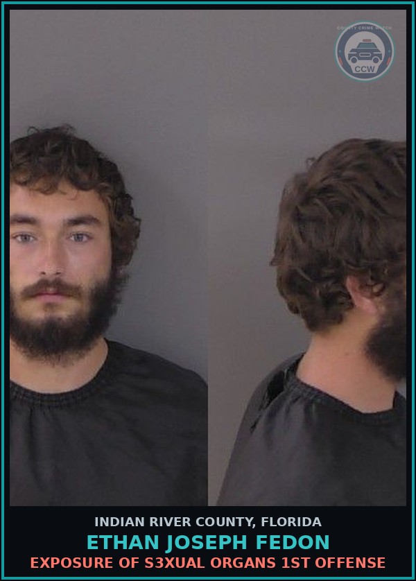Booking mugshot of Ethan Joseph Fedon in Indian River County