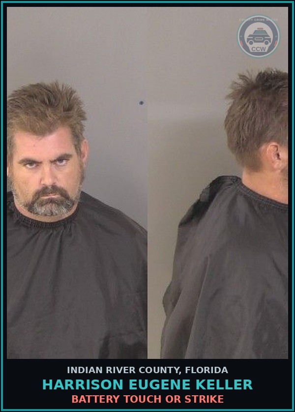 Booking mugshot of Harrison Eugene Keller in Indian River County