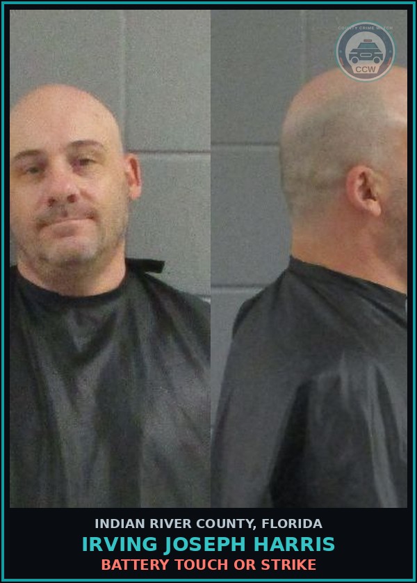 Booking mugshot of Irving Joseph Harris in Indian River County