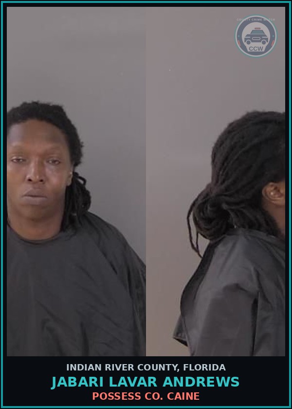 Booking mugshot of Jabari Lavar Andrews in Indian River County