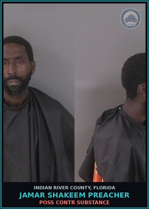 Booking mugshot of JAMAR SHAKEEM PREACHER in Indian River County