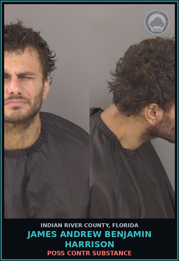 Booking mugshot of James Andrew Benjamin Harrison in Indian River County