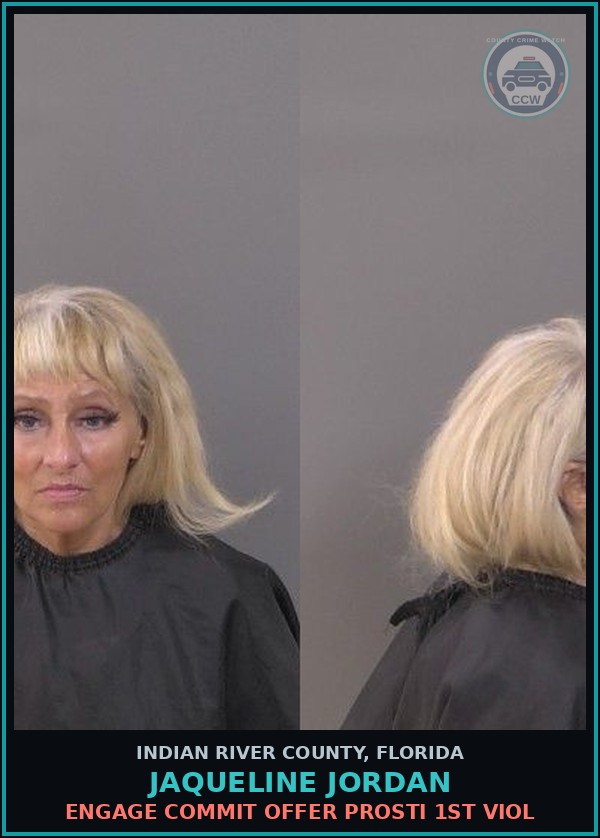 Booking mugshot of Jaqueline Jordan in Indian River County