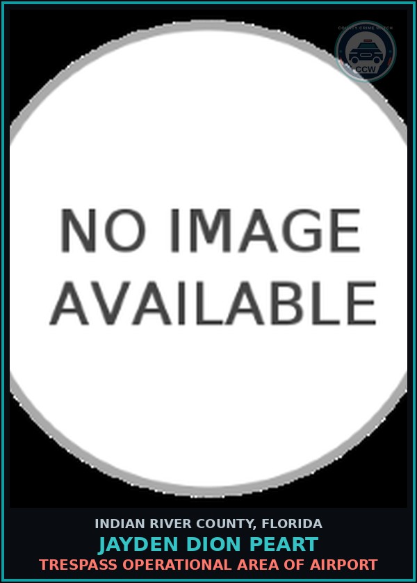 Booking mugshot of Jayden Dion Peart in Indian River County