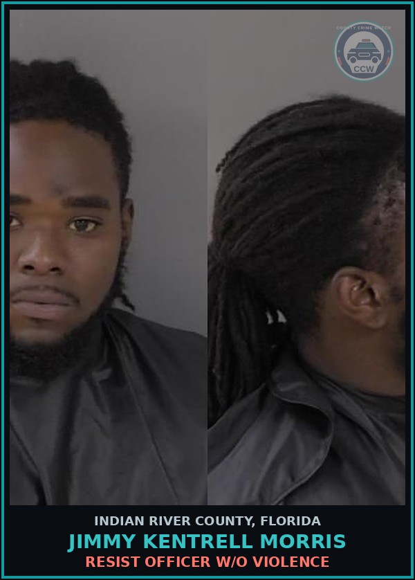 Booking mugshot of Jimmy Kentrell Morris in Indian River County
