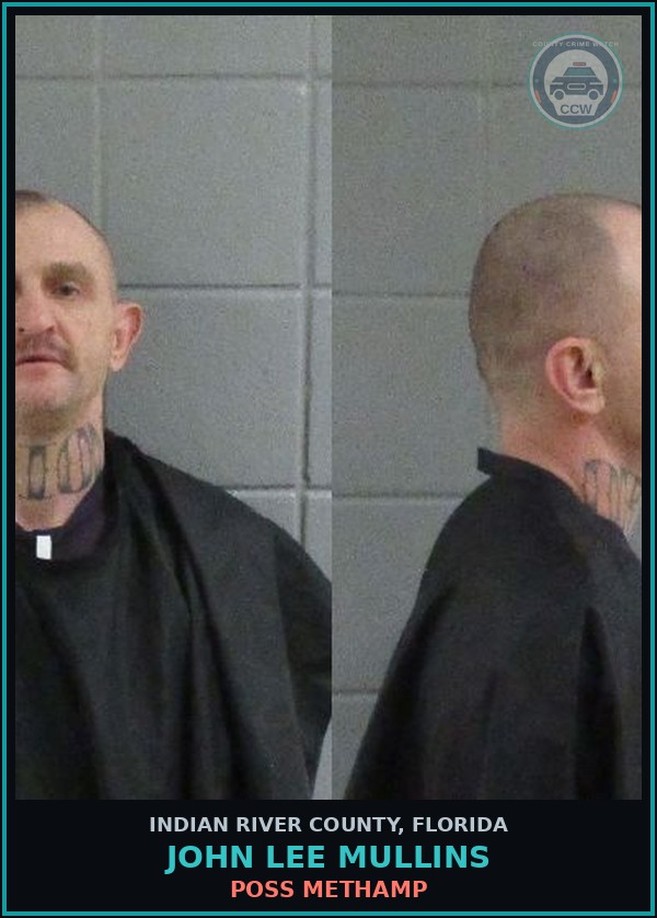 Booking mugshot of John Lee Mullins in Indian River County