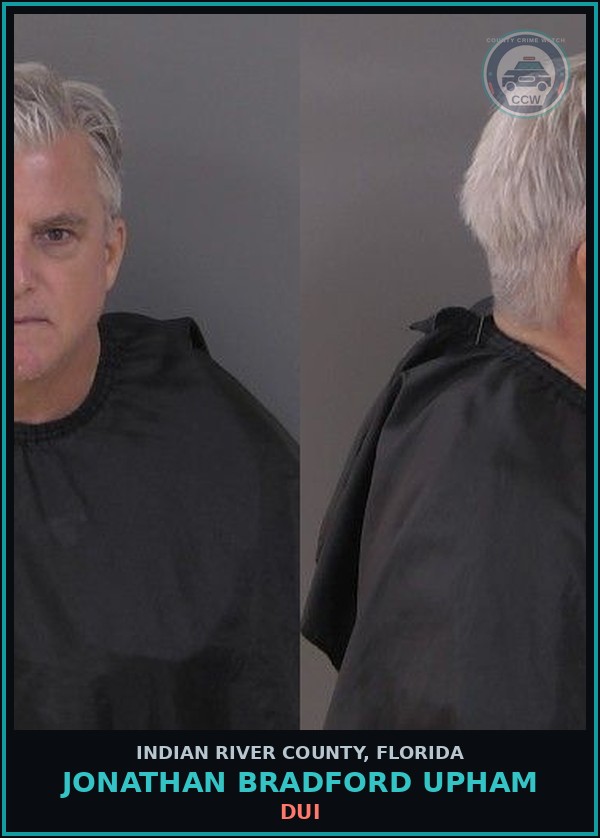 Booking mugshot of Jonathan Bradford Upham in Indian River County
