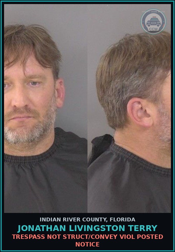 Booking mugshot of Jonathan Livingston Terry in Indian River County