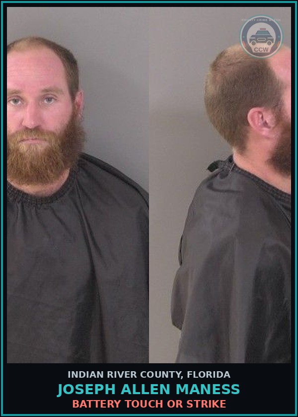 Booking mugshot of Joseph Allen Maness in Indian River County