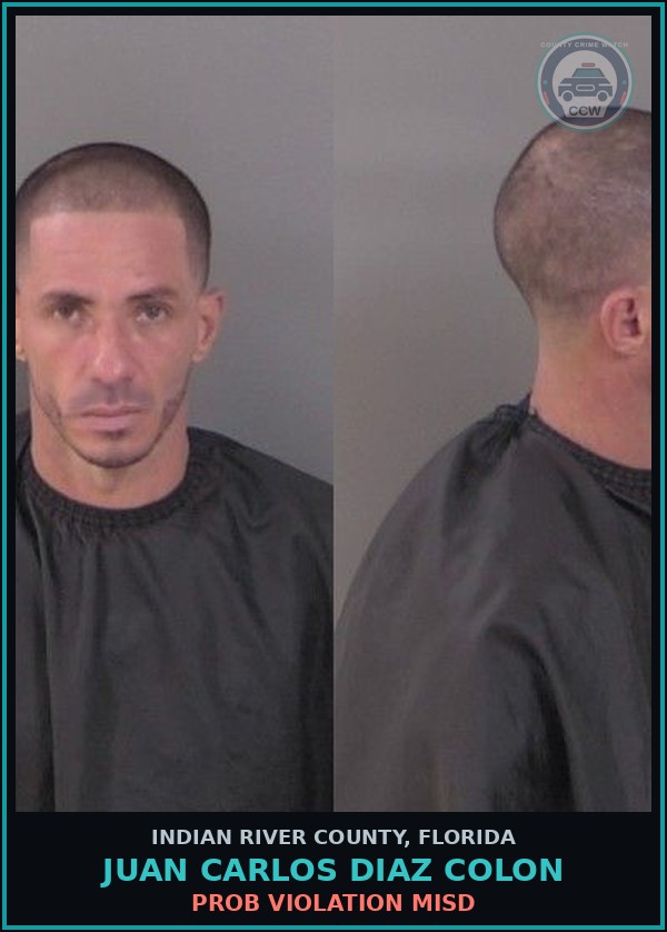 Booking mugshot of Juan Carlos Diaz Colon in Indian River County