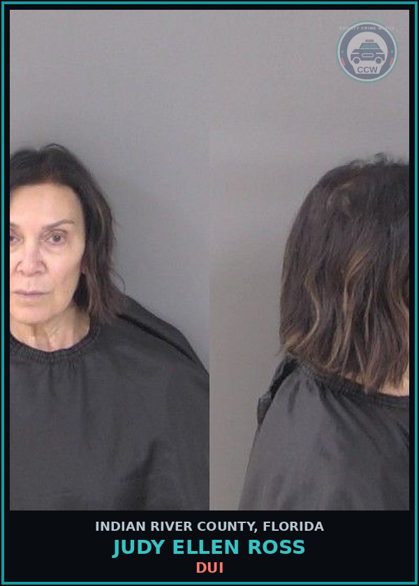 Booking mugshot of Judy Ellen Ross in Indian River County