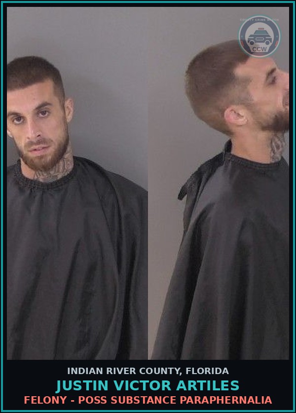 Booking mugshot of Justin Victor Artiles in Indian River County