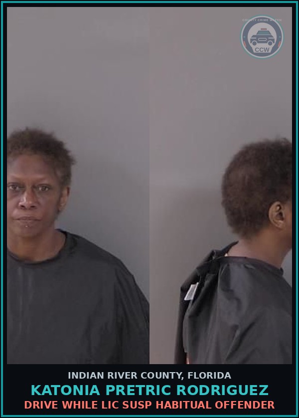 Booking mugshot of Katonia Pretric Rodriguez in Indian River County