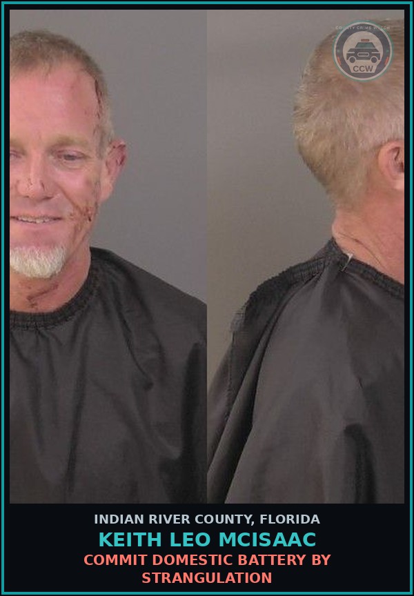 Booking mugshot of Keith Leo McIsaac in Indian River County