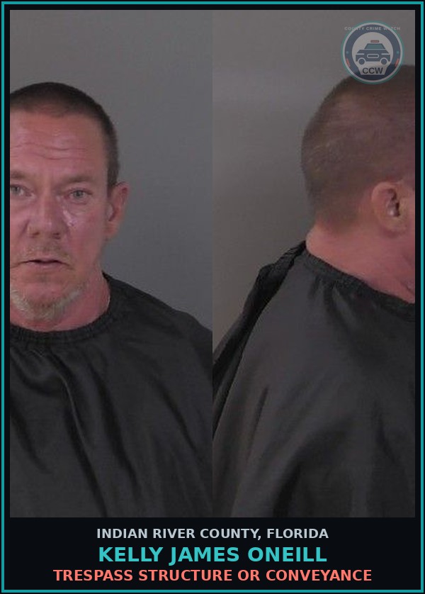 Booking mugshot of Kelly James ONeill in Indian River County