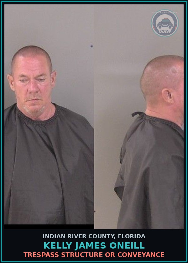 Booking mugshot of Kelly James ONeill in Indian River County