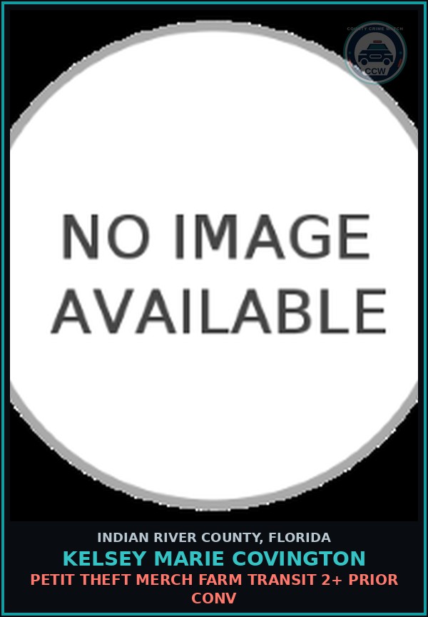 Booking mugshot of Kelsey Marie Covington in Indian River County