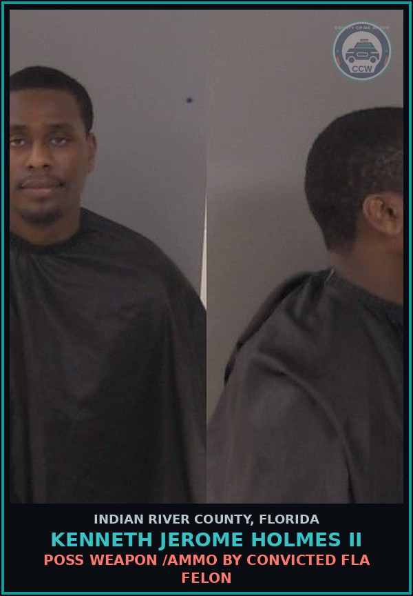 Booking mugshot of Kenneth Jerome Holmes II in Indian River County