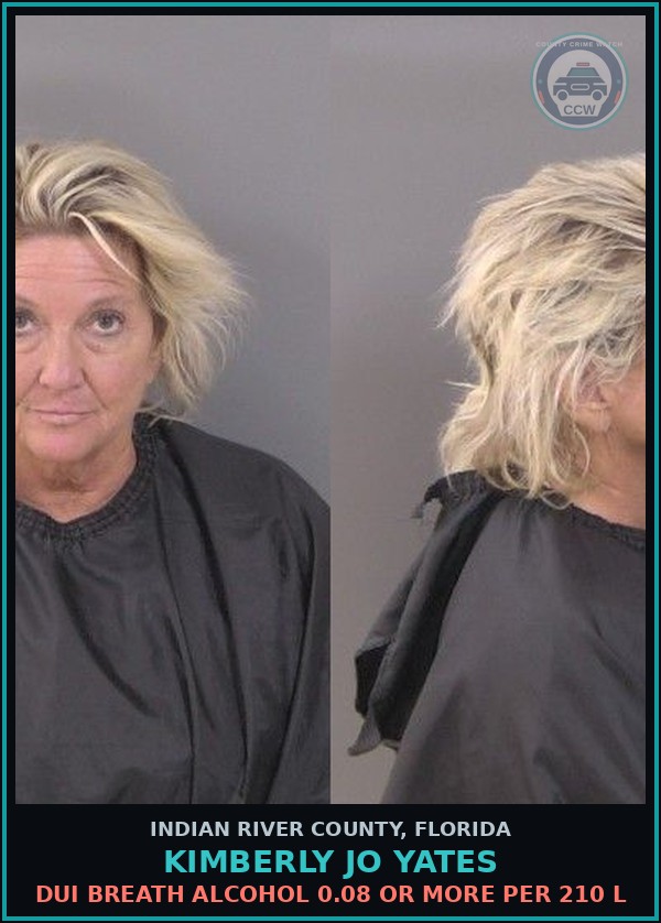 Booking mugshot of KIMBERLY JO YATES in Indian River County