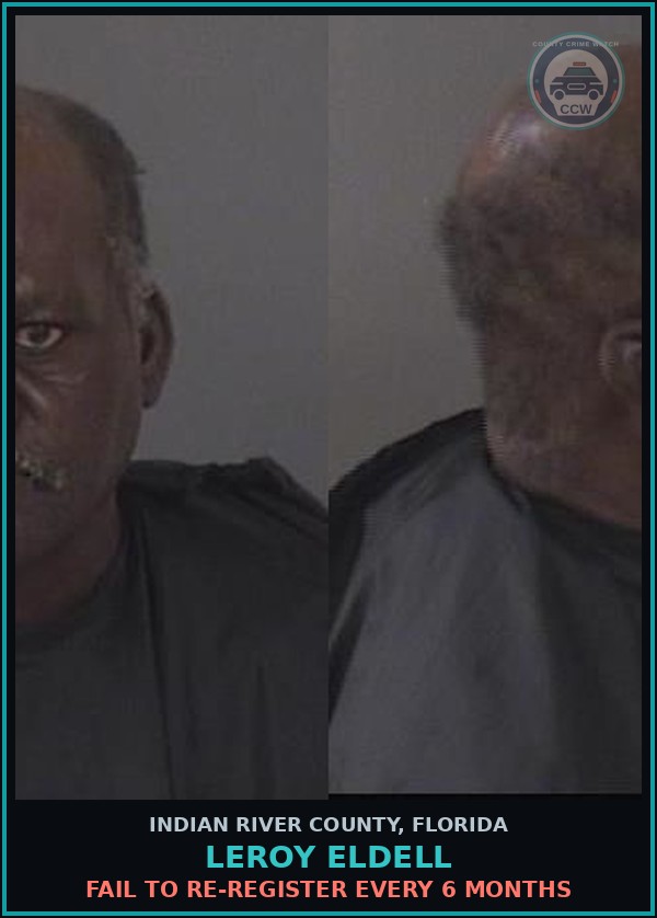 Booking mugshot of Leroy Eldell in Indian River County